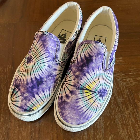Vans Kids Purple Tie-Dye Slip-On Sneakers - Picture 1 of 6